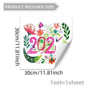 Dettaglio dell'adesivo floreale 30cm per finestre con design 2024 e texture bordo