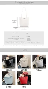 Guide des tailles pour sac cabas en similicuir avec dimensions et matériaux