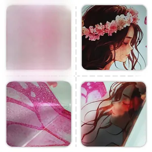 Detailed front and reverse view of a pink flower fairy butterfly wall sticker