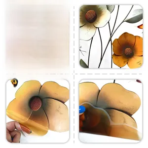 Close-up of semi-transparent matte wall sticker showing front and back texture details