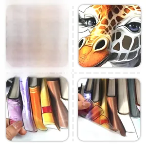 Detail of giraffe and books wall sticker showing high-definition double-sided printing
