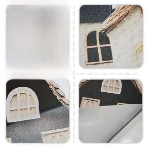 Détail du sticker mural avec motif décoratif au recto et surface autocollante au verso