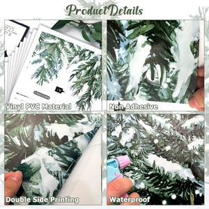 Waterproof double-sided pine tree static window clings made of green vinyl PVC material