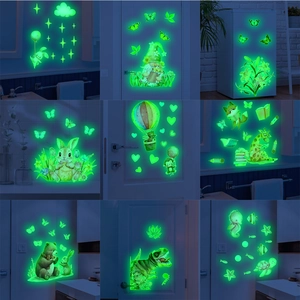 Creative Cartoon Animal Flower Glow In The Dark Wall Stickers PVC Self Adhesive Night Luminous Decals For Home Decor