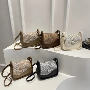Minimalist vintage crossbody bags in five colors featuring elegant wave pattern textures