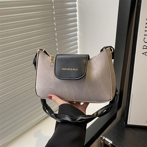 Borsa A Tracolla Retro Donna Borsa Sottobraccio Pelle PU Tela Colore Contrasto Patta Fibbia Magnetica Borsa Quadrata Piccola