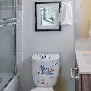 Self-adhesive glowing marine life wall stickers featuring rays and starfish decor