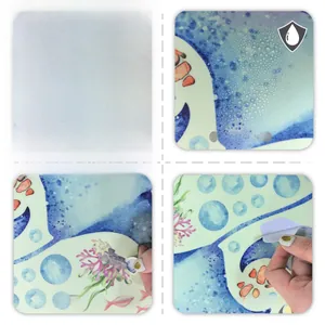Detailed view of waterproof ocean fish wall stickers showing texture and adhesive layer
