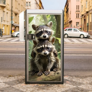 Creative cartoon jungle raccoon wall stickers for refrigerator and living room decoration