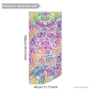 Mandala rainbow suncatcher window film with static cling for glass protection 45x100cm