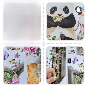 Waterproof panda and floral wall sticker detail showing front and back design