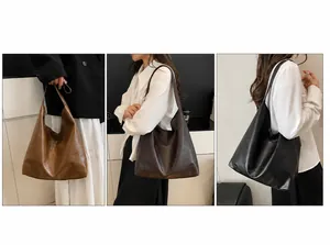 Three color options for large tote bag shown in multiple shoulder and hand-carry styles