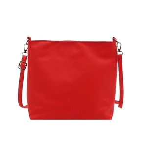 Sac seau plissé rouge rétro avec bandoulière réglable et détails de quincaillerie