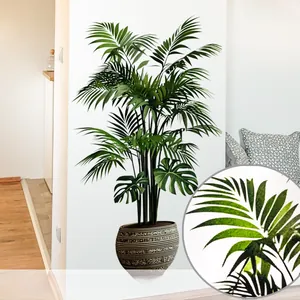 Detail of tropical palm plant wall sticker showing print texture and adhesive backing