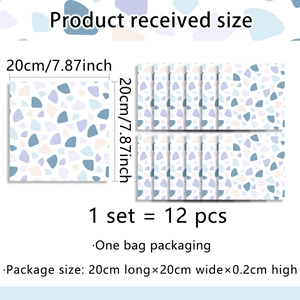 Detail of 20x20cm terrazzo wall stickers set including 12 pieces for home decor