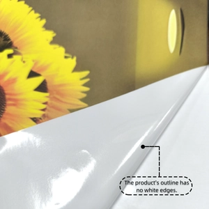 Detail der Sonnenblumen-Wandaufkleber mit präzisen Kanten ohne weißen Rand