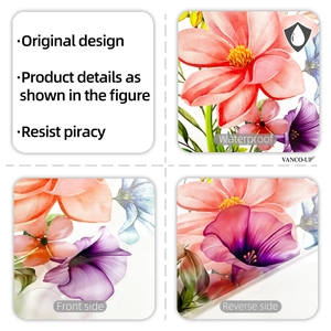 Waterproof floral tulip static window stickers showing double-sided visual flower design