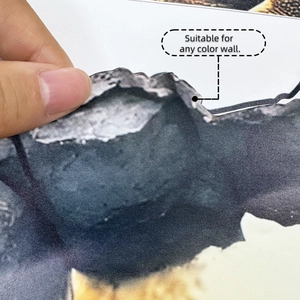 Detail of transparent wall sticker edge showing flexibility for any color wall surface
