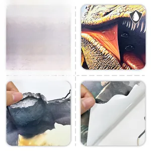 Waterproof PVC dinosaur wall stickers showing moisture resistance and adhesive backing