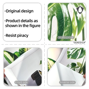 Detailed view of waterproof monstera leaf wall stickers with front and reverse textures