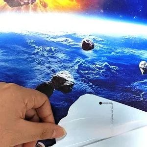 Close-up showing the flexible texture and strong adhesive of the 3D space wall sticker