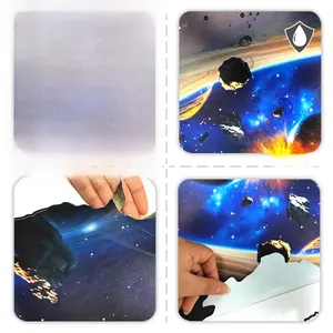 Waterproof outer space planet wall sticker with creative double-sided adhesive design
