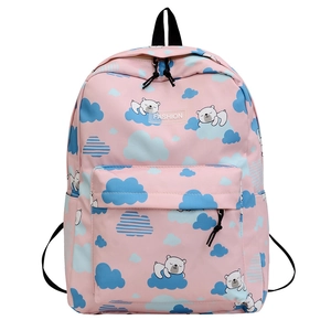 Sac à dos dinosaure rose pour femmes avec motif d'ours et grande capacité