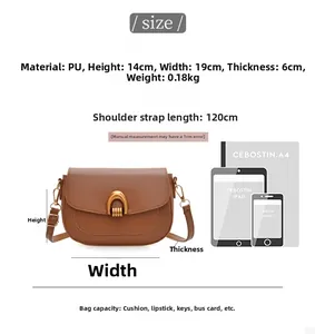 Detailed size guide for the saddle bag showing dimensions 14x19x6cm and capacity info