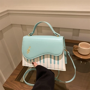 Sac Bandoulière Touches De Piano Femmes Cuir PU Thème Musique Clef De Sol Sac À Épaule Artistique Vintage Petit Élégant