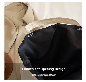 Detailed top view of the convenient opening design on a minimalist large capacity tote bag