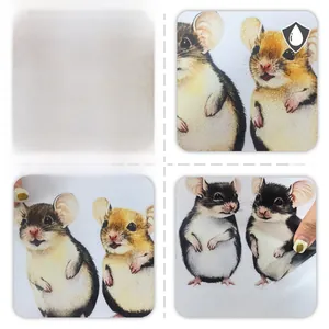 Detailed view of waterproof cute mouse wall stickers showing front and back application