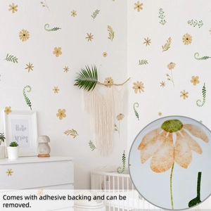 Détail de stickers muraux floraux adhésifs pour une décoration intérieure facile