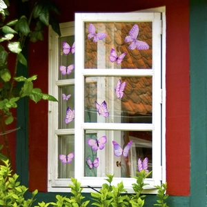 Creative purple butterfly static window decals for home living room and bedroom glass