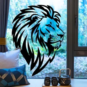 Adesivo per finestre sagoma leone nero moderno pellicola decorativa per vetro