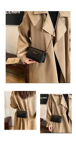 Fashionable black leather chain bag with golden lettering shown in a multi-angle lifestyle view