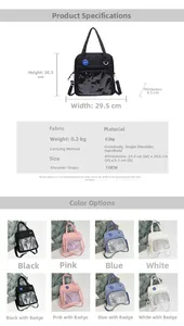 Dimensions détaillées du sac fourre-tout en toile indiquant hauteur largeur et épaisseur