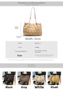 Guida alle taglie per borsa tote in nylon con dimensioni 32x22x12cm e colori diversi