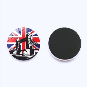 Aimant de réfrigérateur en verre cristal Union Jack London Tower Bridge avec dos magnétique