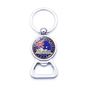 Sydney Australia souvenir keychain with flag and Sydney Opera House beer bottle opener