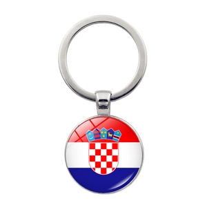 Croatia flag keychain with metal pendant for the 2024 football tournament fans
