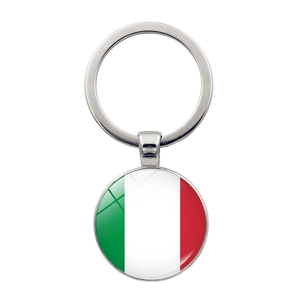 Italian flag keychain with polished metal ring for the 2024 European Football Championship
