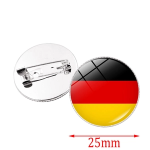 Détails avant et arrière du badge épinglette 25mm drapeau allemand avec fermoir de sécurité