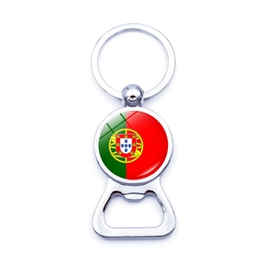 Portugal flag metal bottle opener keychain and keyring for football fans souvenir