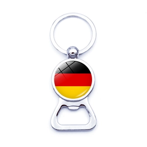 Metal National Flag Bottle Opener Keychain Zinc Alloy European Football Cup Keyring For Sports Fans Souvenir Gift
