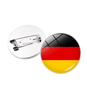 Broche Drapeau National Coupe Europe Épingle Alliage Verre Badge Rond Pour Fans Football Décor Vêtements Unisexe Souvenir