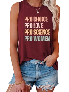Détail du débardeur bordeaux Pro Choice Pro Love avec lettrage vintage dégradé
