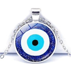 Collier Pendentif Œil Bleu Turc avec Chaîne Argentée pour Protection et Élégance