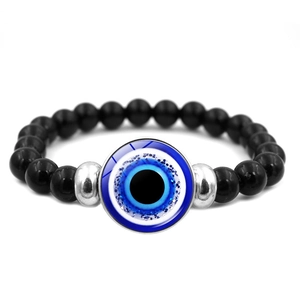 Bracelet Perles Œil Maléfique Perles Résine Verre Élastique Amulette Nazar Turque Protection Bijoux Unisexe