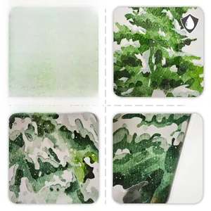 Waterproof cartoon pine tree static stickers with double-sided printing and camo pattern