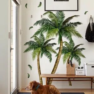 Adesivi murali con palme tropicali e alberi di cocco per decorare il soggiorno e la casa
